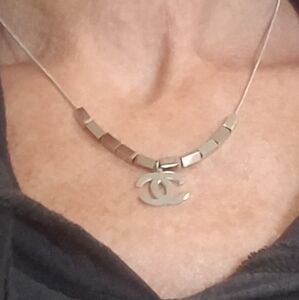 CHANEL Charm Repurposed With New Stainless Steel Snake Necklace & Beads